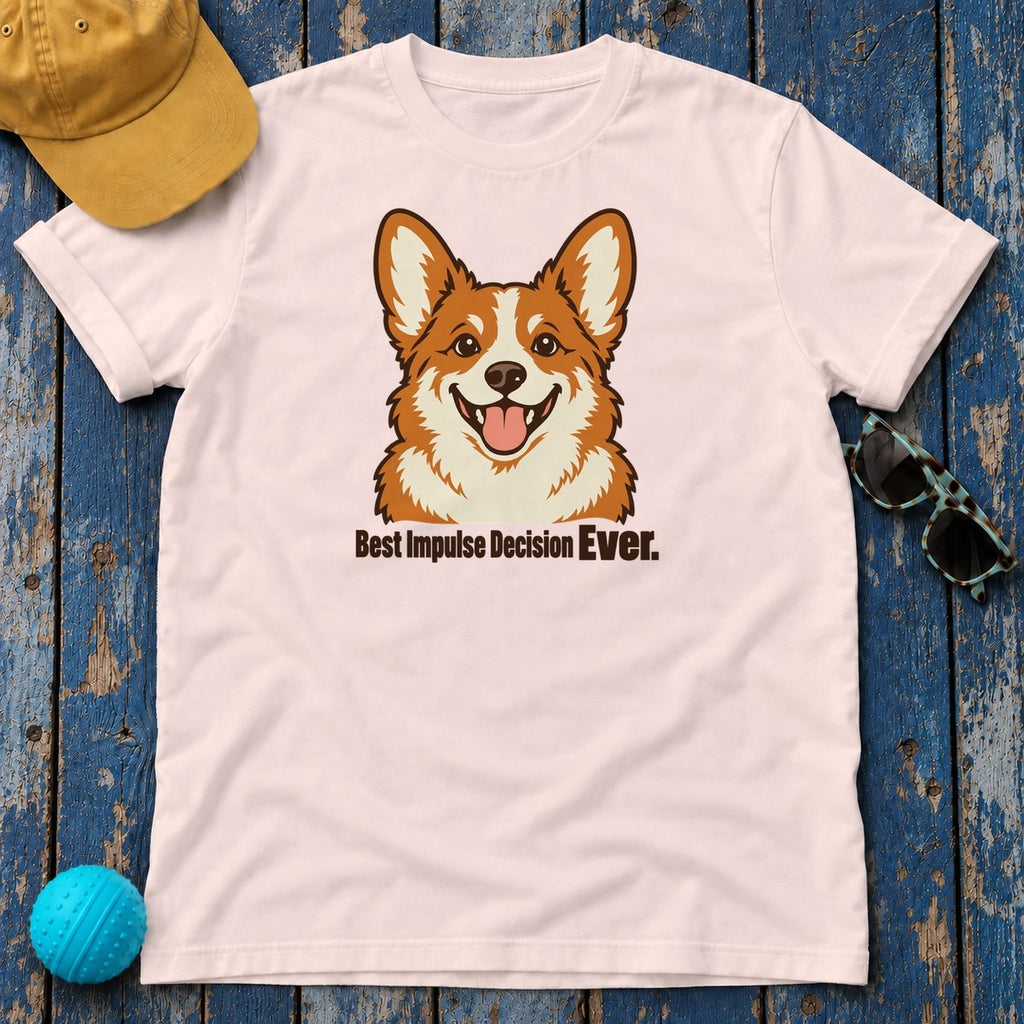 Best Impulse Decision Ever Corgi T-Shirt — Soft Pink