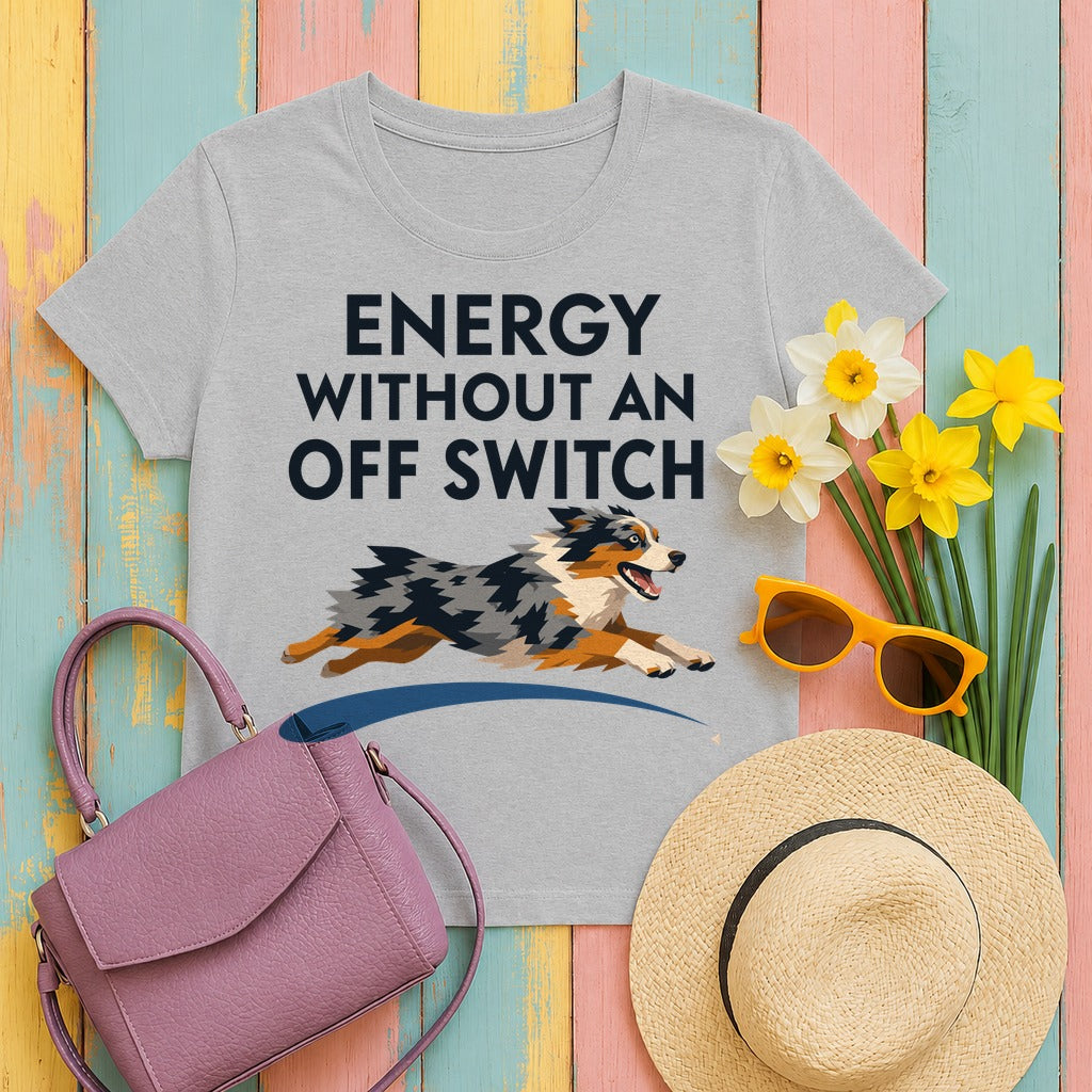 Energy Without An Off Switch Aussie T-Shirt in Sport Grey