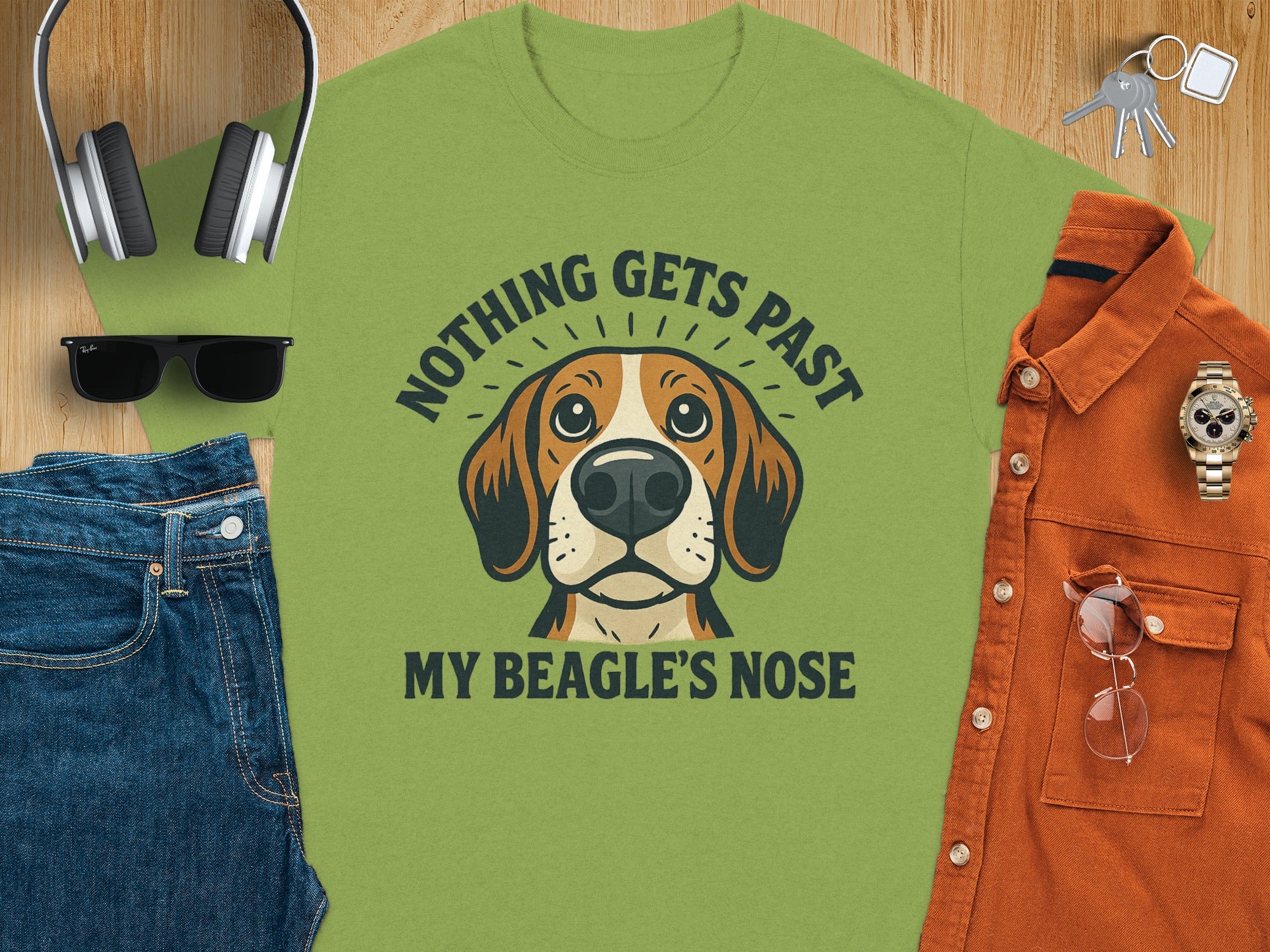 Nothing Gets Past My Beagle's Nose Graphic T-Shirt