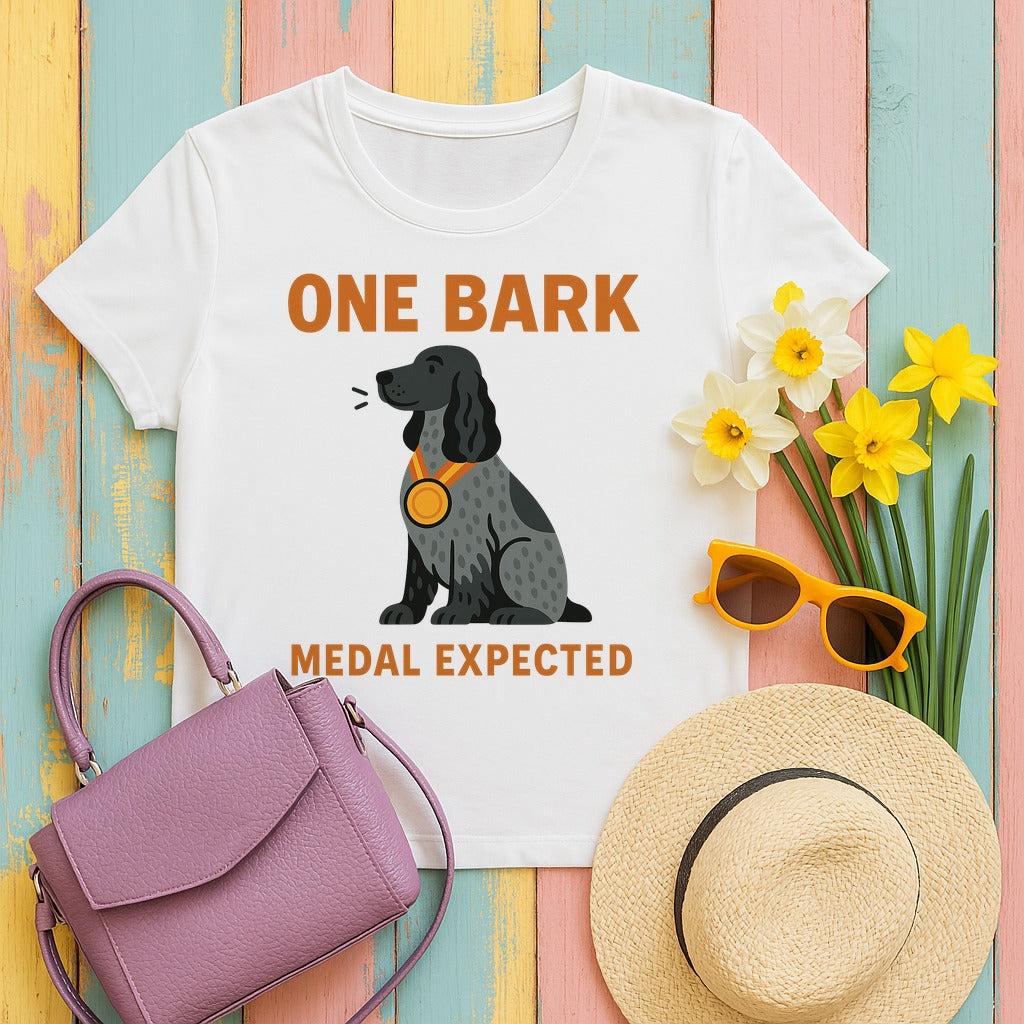English Cocker One Bark Tee in White