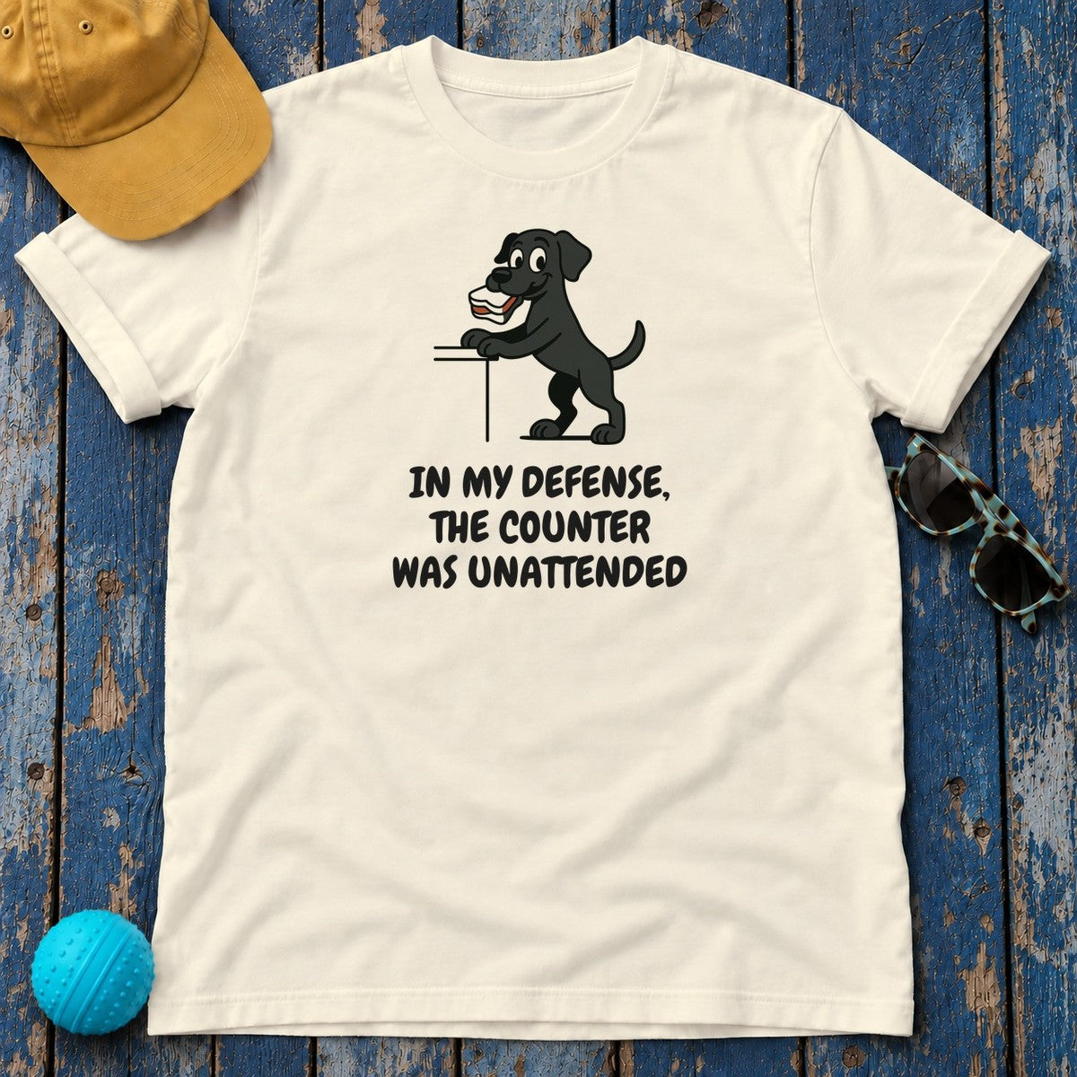 Black Labrador Counter Was Unattended Tee in Natural