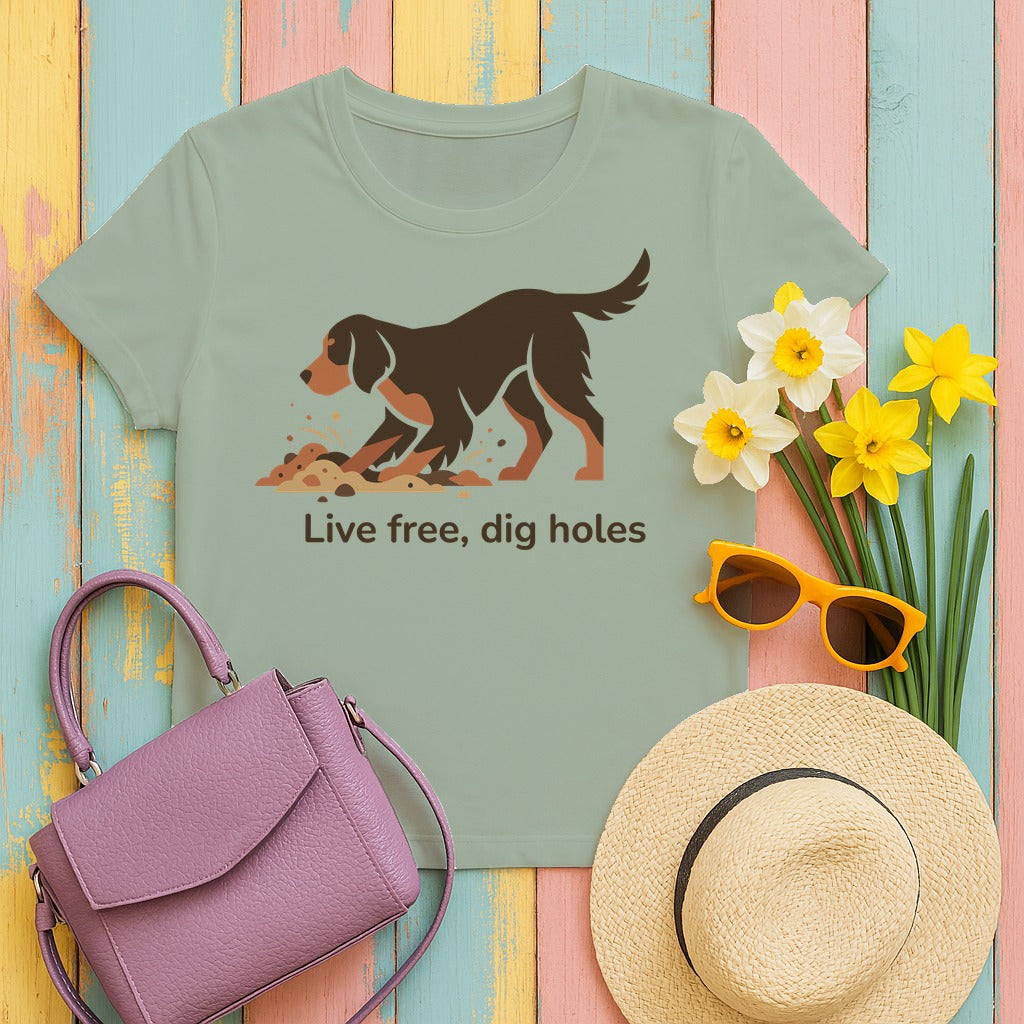 Live Free Gordon Setter T-Shirt in Bay