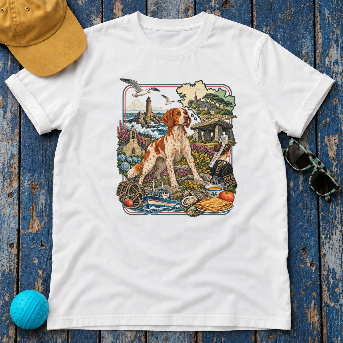 Brittany France Heritage T-Shirt in White
