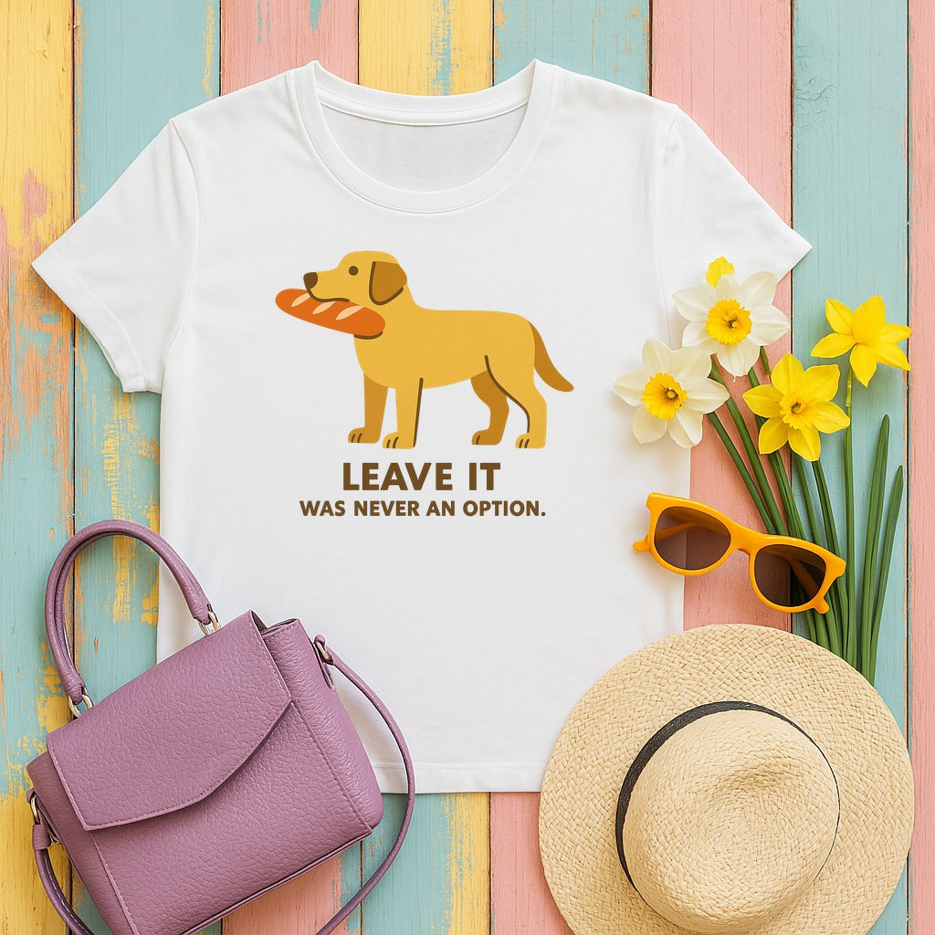 Yellow Lab Leave It Tee in White