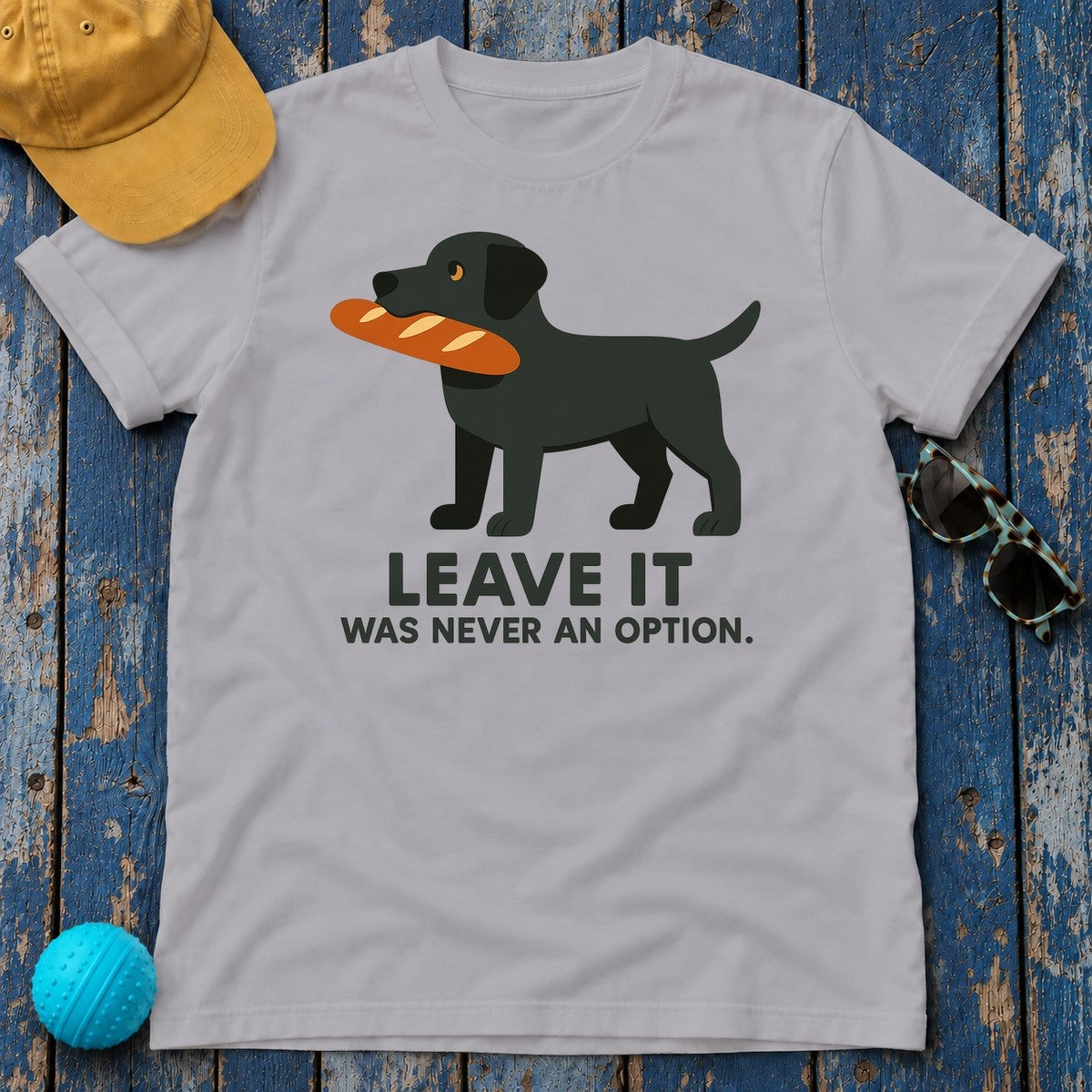 Black Lab Leave It Tee in Athletic Heather