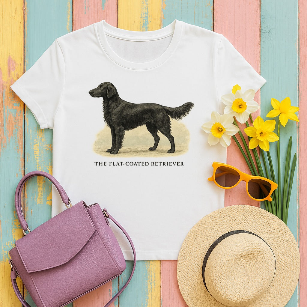 The Flat-Coated Retriever Field Guide Tee in White