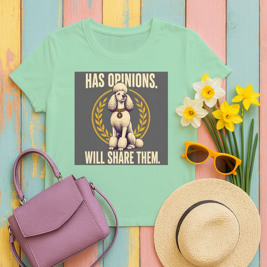 Elegant Opinions Poodle T-Shirt in Mint Green