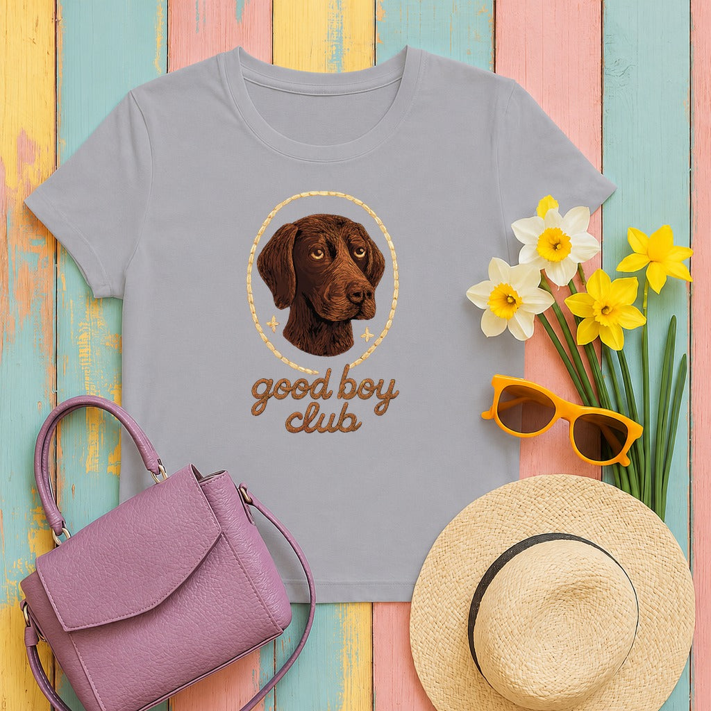 German Shorthaired Pointer Good Boy Club T-shirt in Athletic Heather