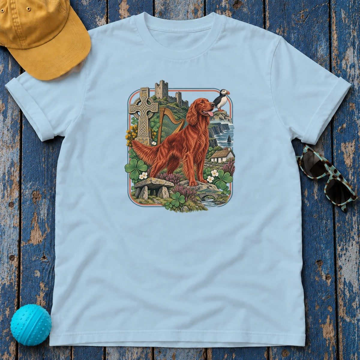 Irish Setter Ireland Heritage T-Shirt in Light Blue