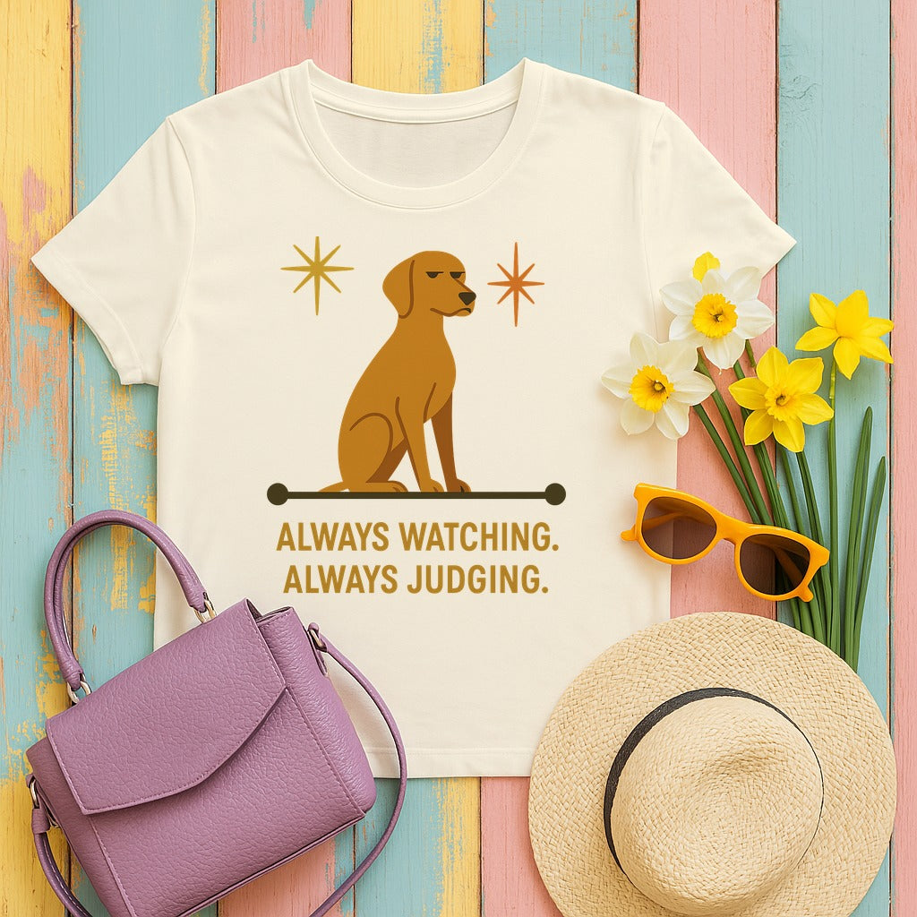 Vizsla Always Watching Always Judging Tee in Natural