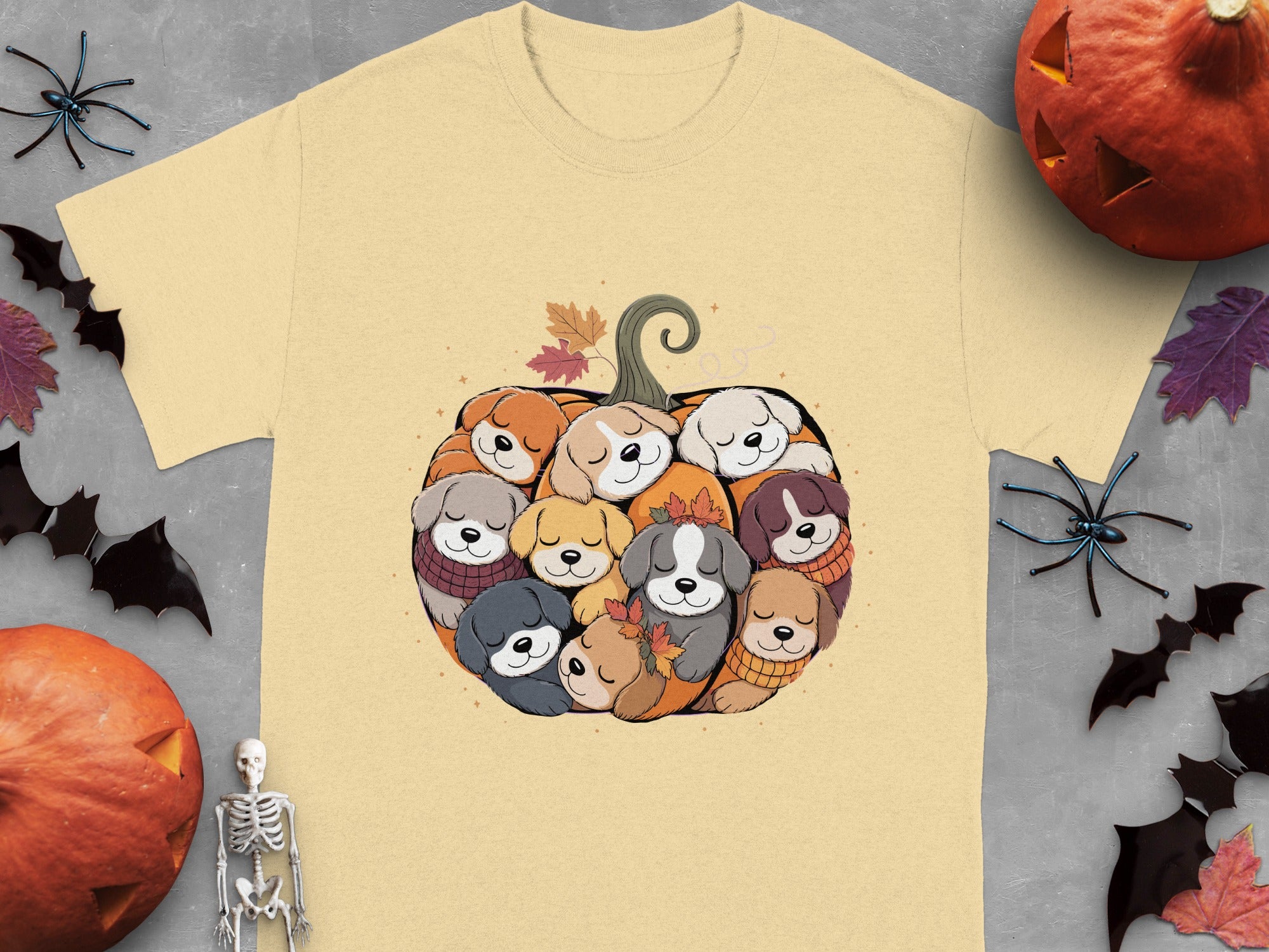 Cute Pumpkin Design with Dogs Halloween Shirt
