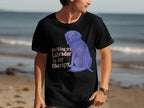 Black t-shirt with purple Labrador graphic and text "Walking my Labrador is my therapy."