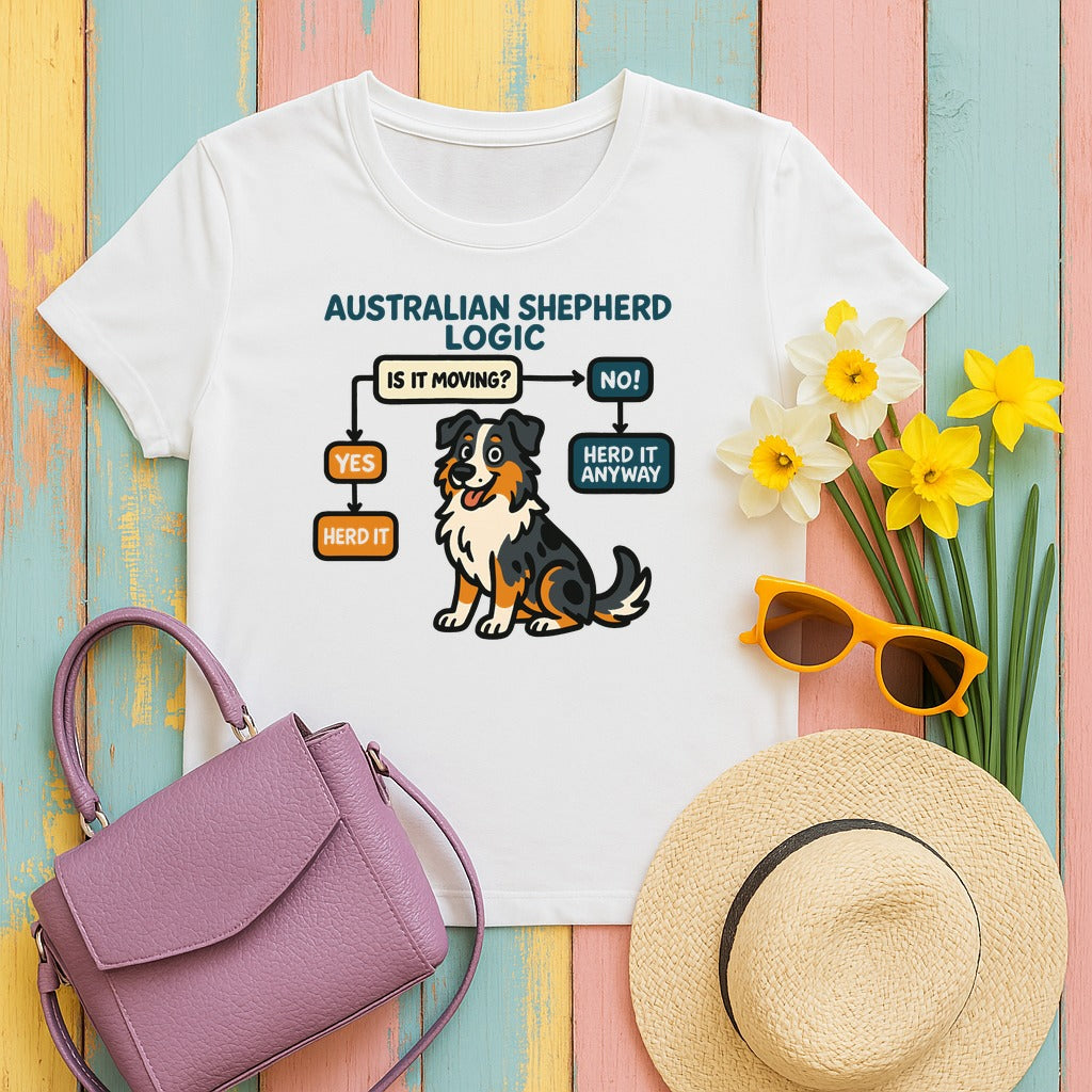 The Aussie Logic Flowchart T-Shirt in White