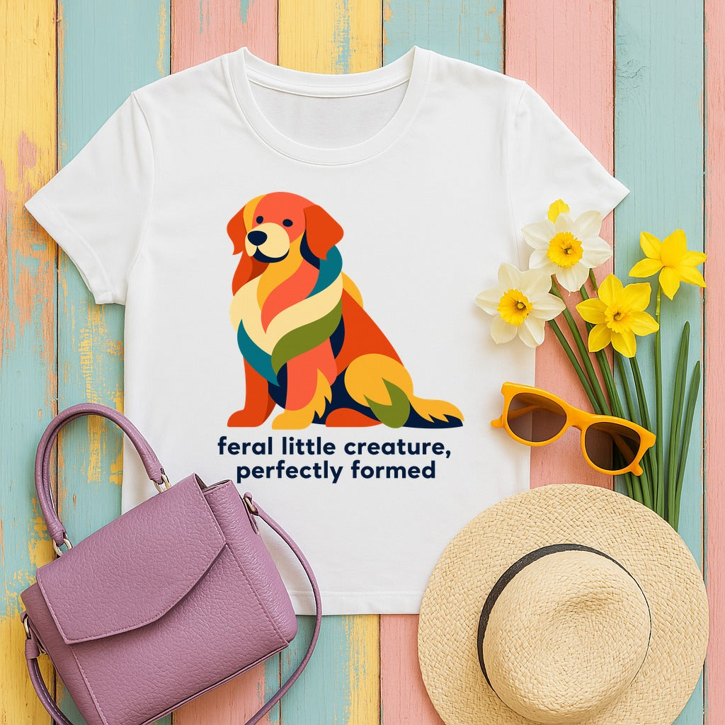 Feral Little Creature Golden Retriever T-Shirt in White
