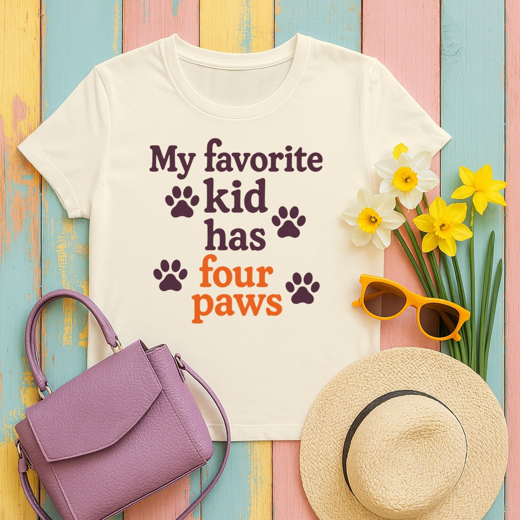 My Favorite Kid Has Four Paws T-Shirt in Natural