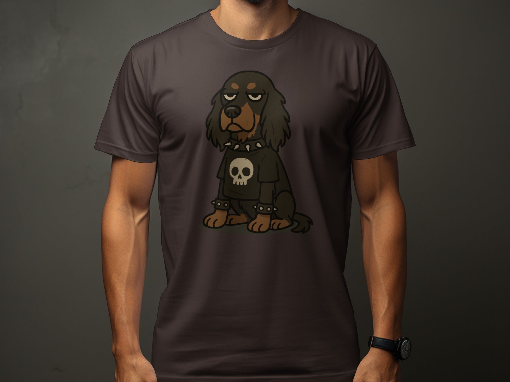 Sassy Dog Graphic Dark Brown Casual Wear T-Shirt