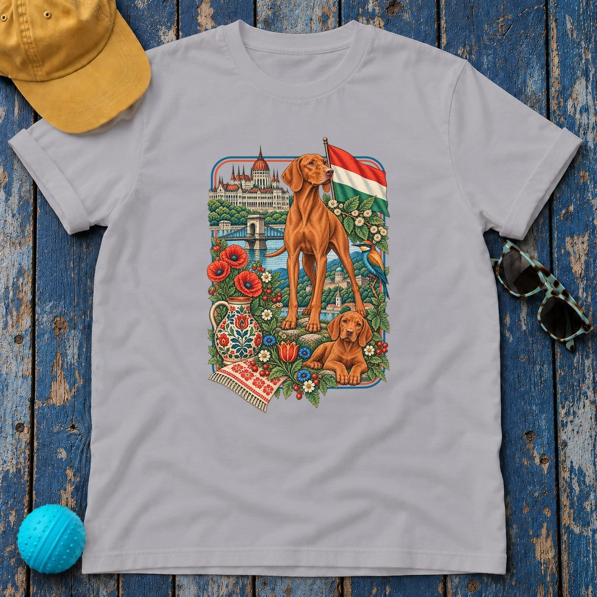 Vizsla Hungary Heritage T-Shirt in Athletic Heather