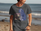 Dark grey t-shirt with a beagle illustration and "Walking my Beagle is my therapy" text.