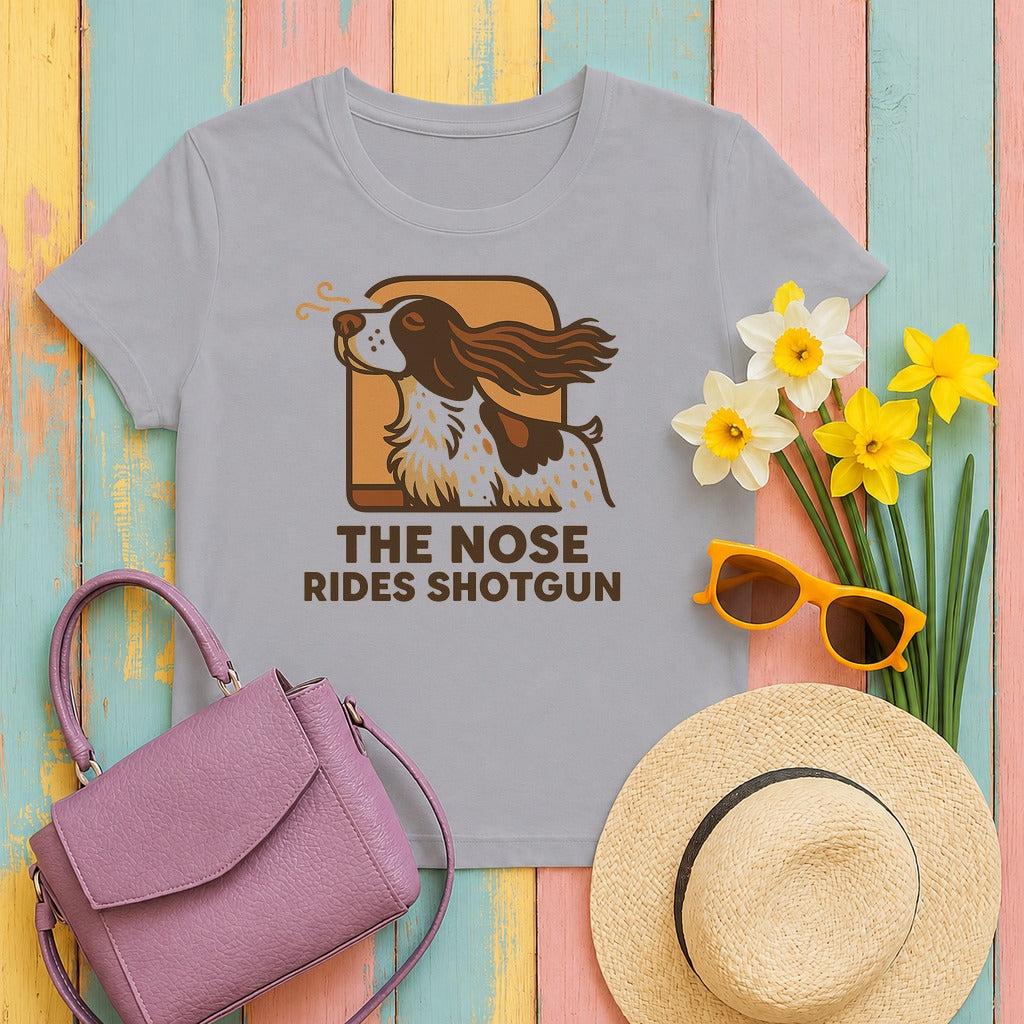 Springer Nose Rides Shotgun Tee in Athletic Heather