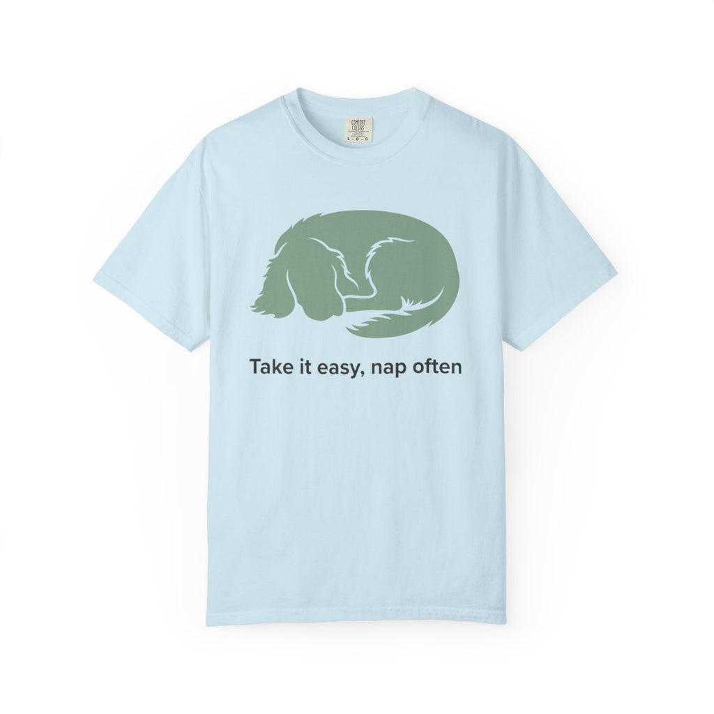 Take it easy nap often cute dog graphic shirt