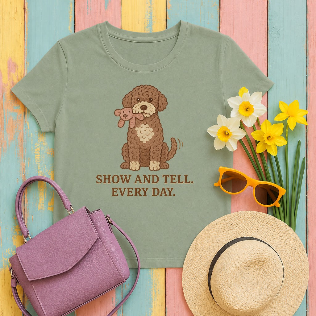 Lagotto Show and Tell Tee in Sage