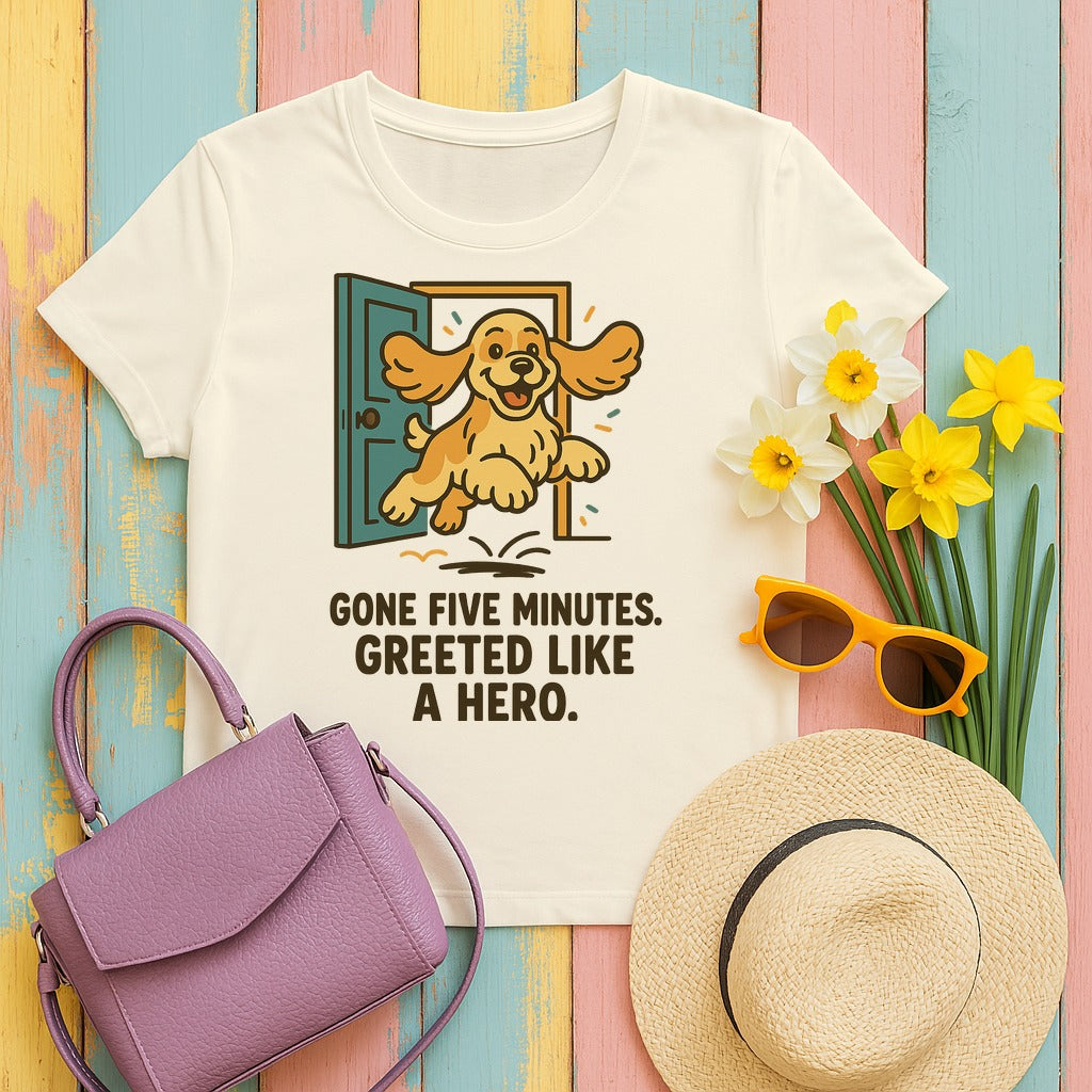 Cocker Greeted Like a Hero Tee in Natural