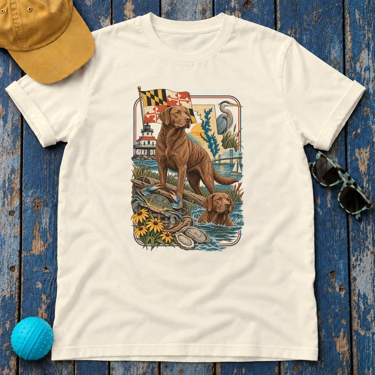 Chesapeake Bay Retriever Maryland Heritage T-Shirt in Natural