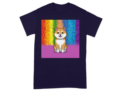 Colorful Rainbow Shiba Inu Art Graphic T-Shirt product type