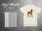 Size chart for Gildan 5000 heavy cotton t-shirt with measurements.