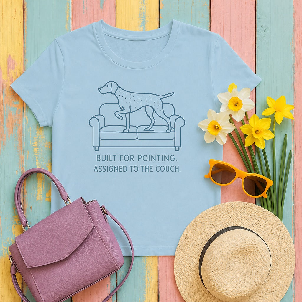 German Shorthaired Pointer Built For Pointing Tee in Light Blue