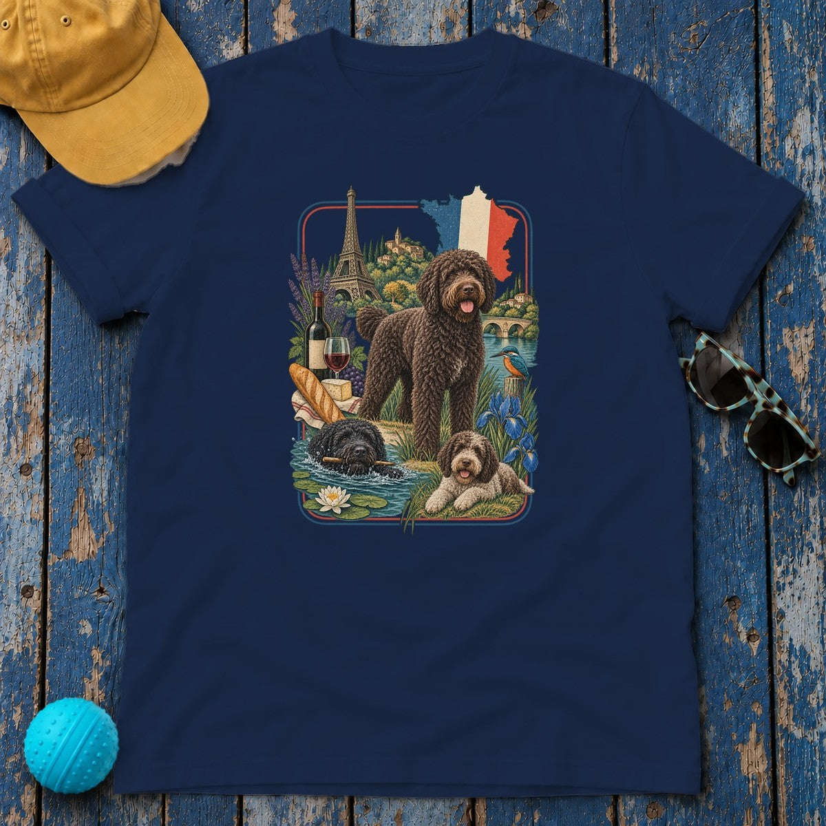 Barbet France Heritage T-Shirt in Navy
