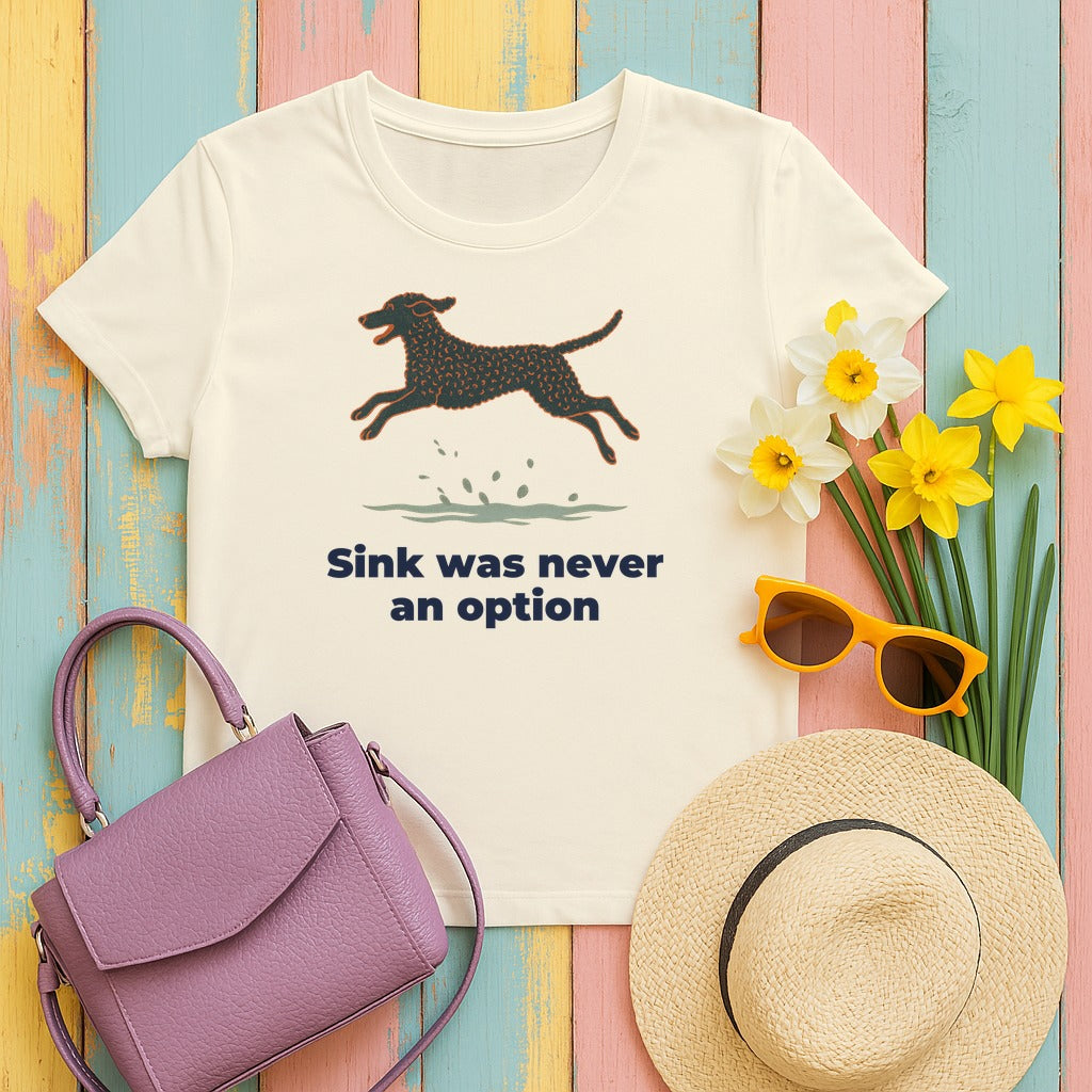 Curly-Coated Retriever Sink Was Never An Option Tee in Natural