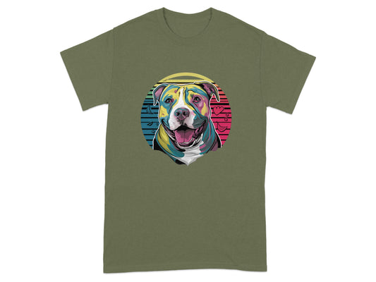 Colorful Smiling Dog Graphic Print T-Shirt product type