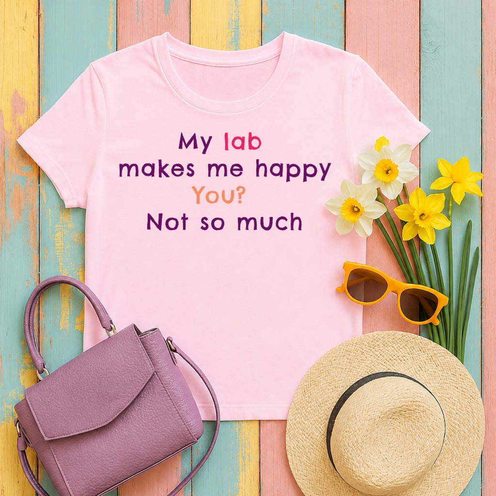 My Lab Makes Me Happy T-Shirt in Light Pink