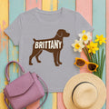Brittany Spaniel Silhouette T-shirt in Athletic Heather