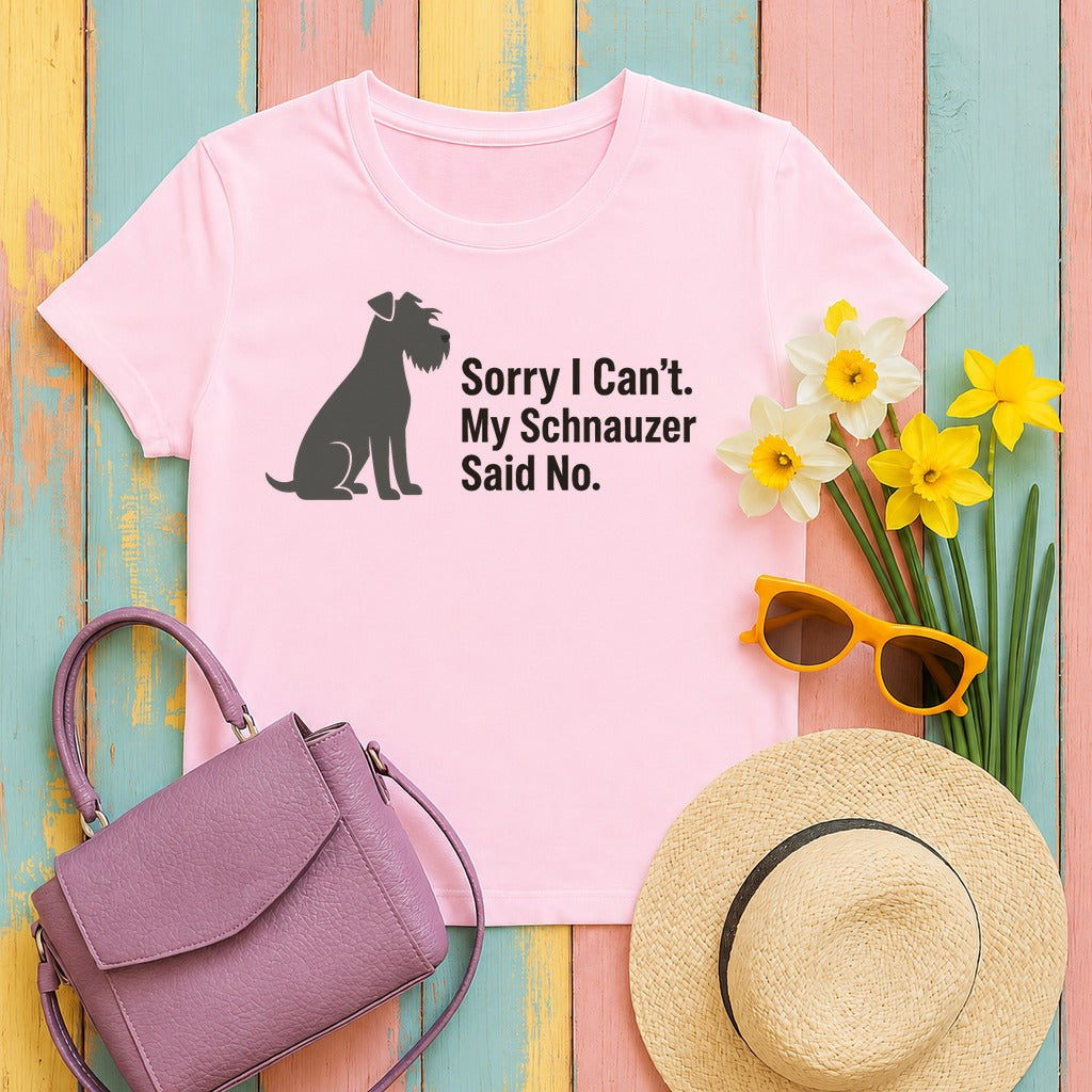 My Schnauzer Said No T-Shirt in Light Pink