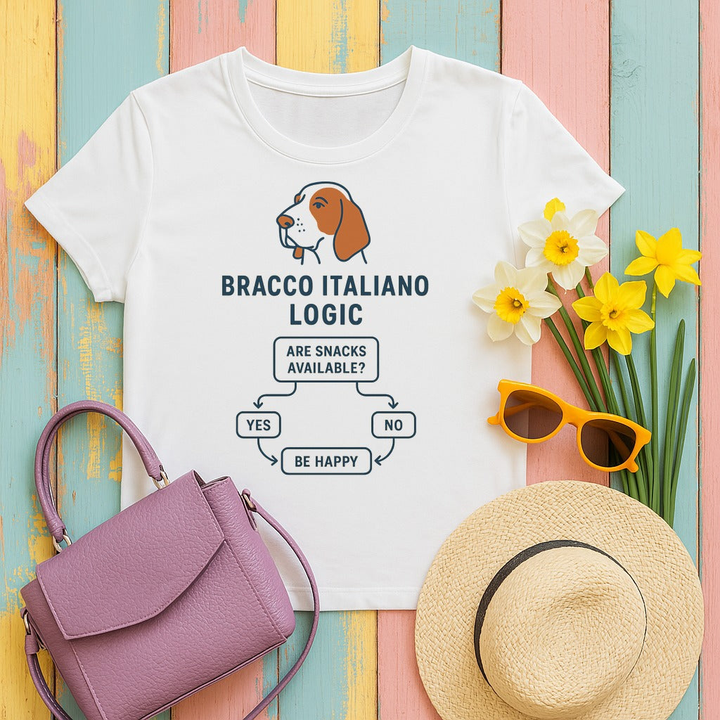 Bracco Italiano Logic Flowchart Tee in White