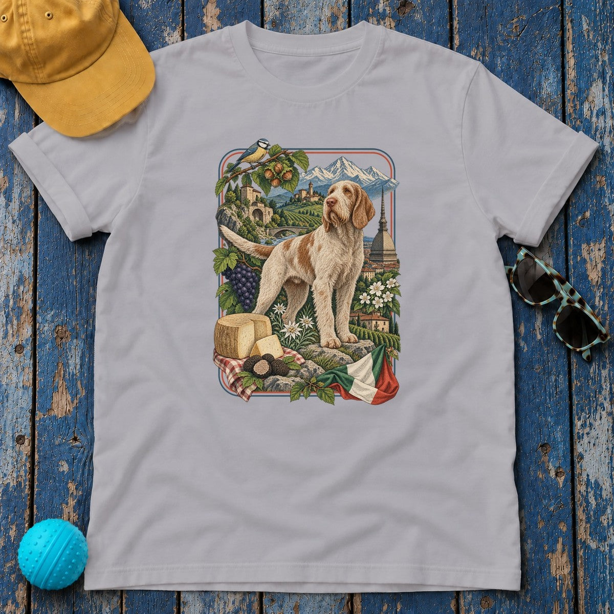 Spinone Italiano Italy Heritage T-Shirt in Athletic Heather