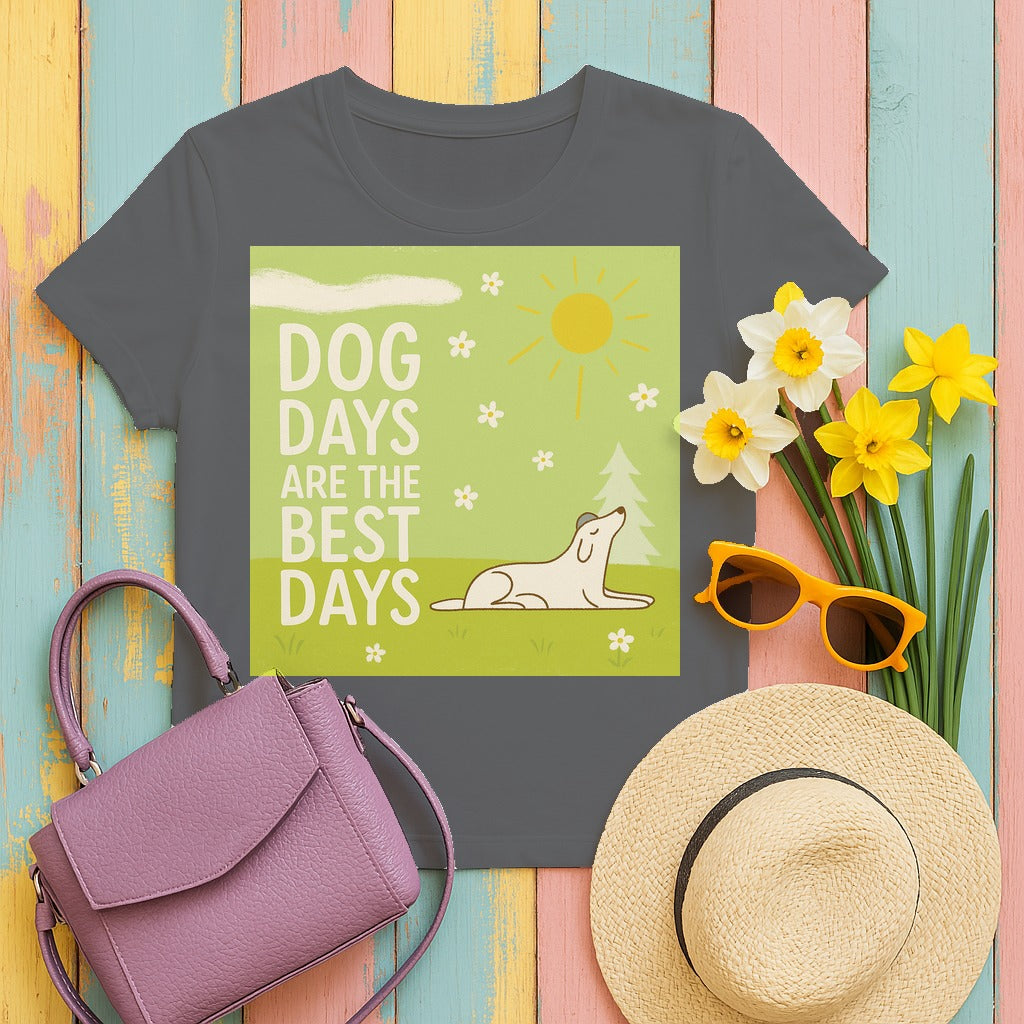 Dog Days Are The Best Days Spring T-Shirt in Graphite Heather