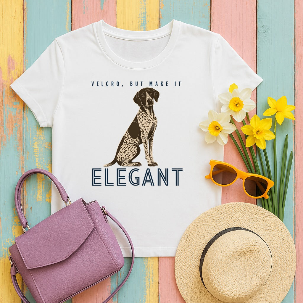 Velcro German Shorthaired Pointer T-Shirt in White