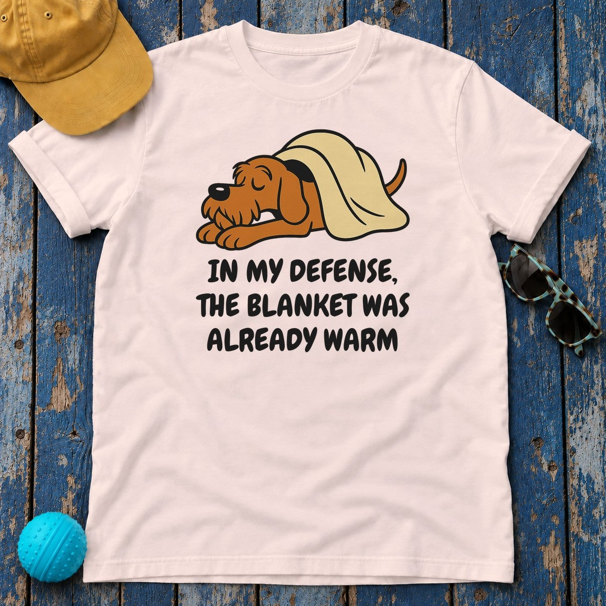 Wirehaired Vizsla Blanket Was Already Warm Tee in Soft Pink
