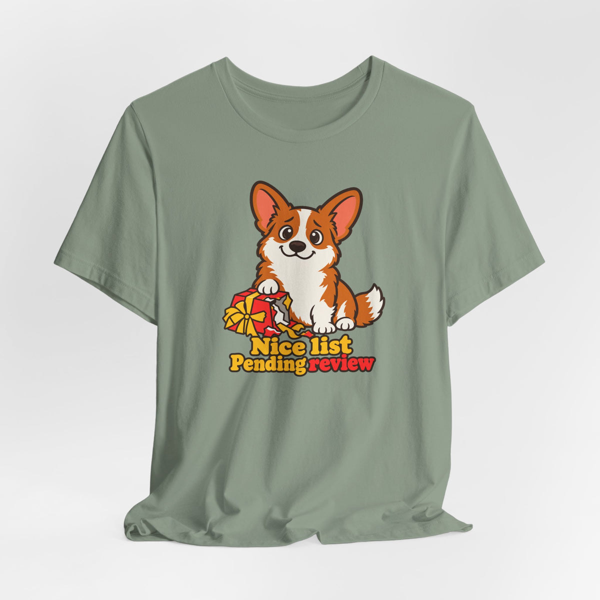 Nice List Pending Review Corgi T-Shirt