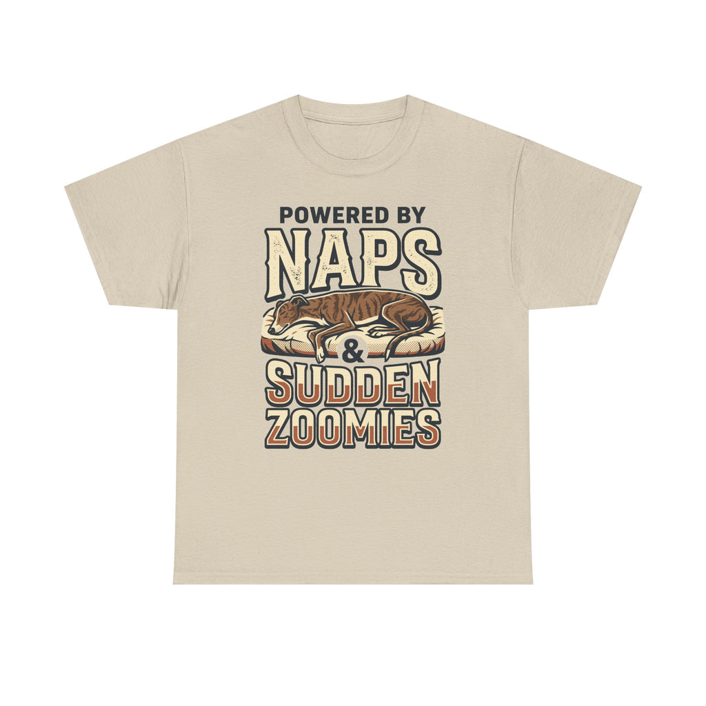 Powered By Naps & Zoomies Greyhound T-Shirt