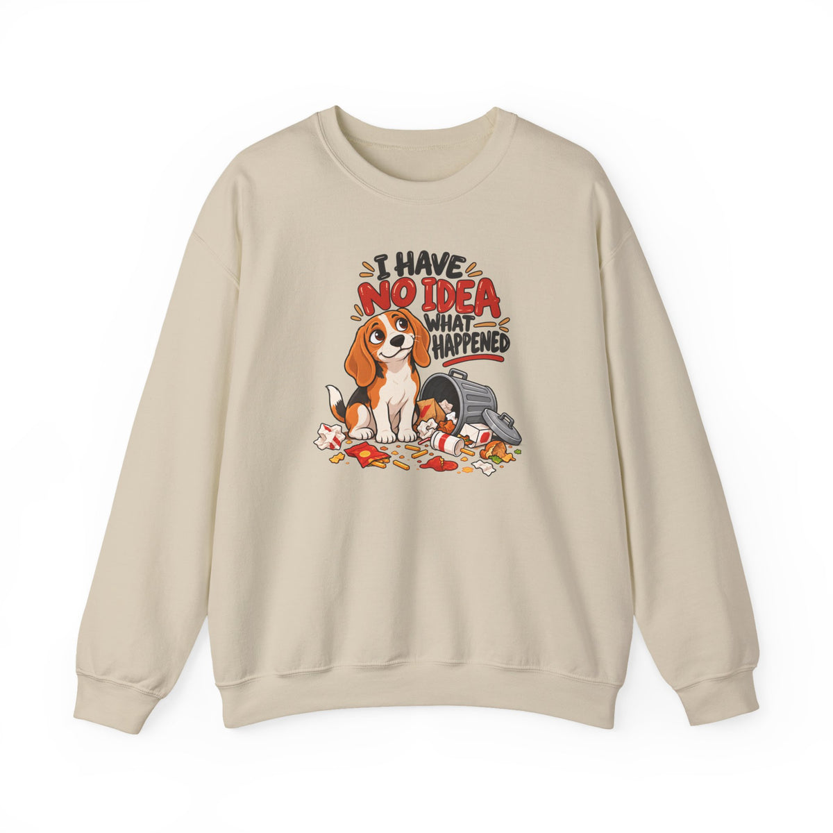 I Have No Idea What Happened Beagle Sweatshirt in Sand