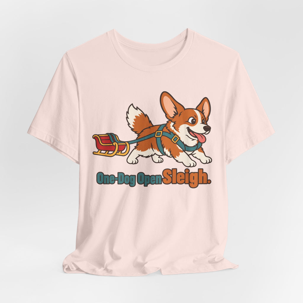 One Dog Open Sleigh Corgi T-Shirt