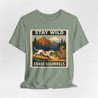 Greyhound Stay Wild Chase Squirrels Tee