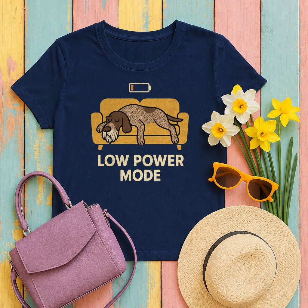 Spinone Italiano Low Power Mode Tee in Navy