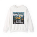 Stay Wild Chase Squirrels Yellow Lab Sweatshirt in White