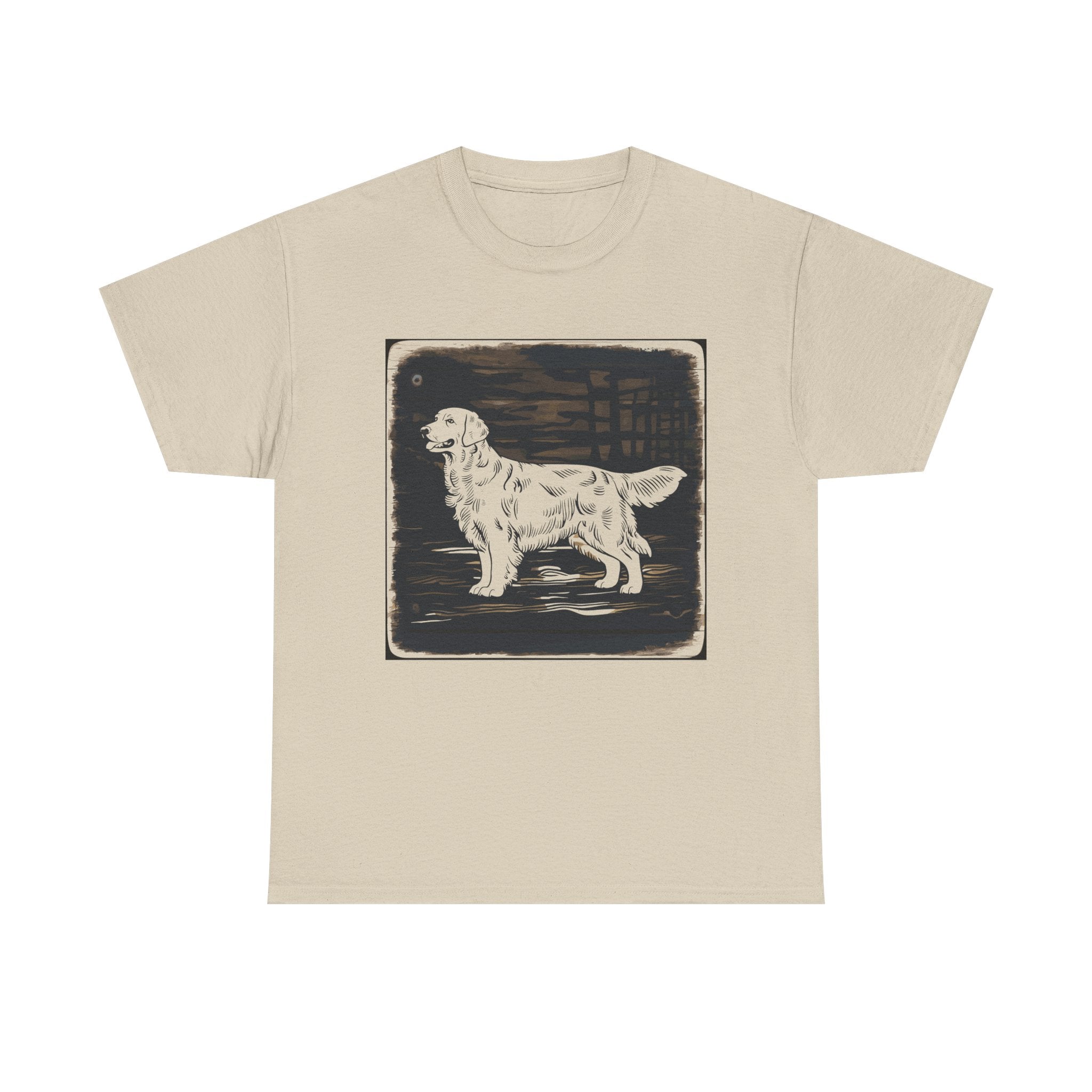Golden Retriever Woodcut Style T-Shirts