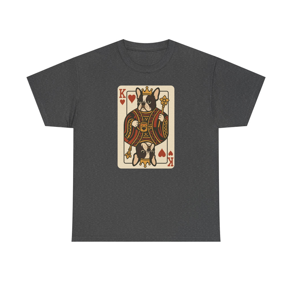 King Of Hearts French Bulldog Playing Card Funny Unique Design T-Shirt